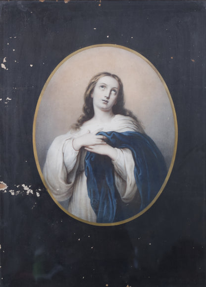 Gilded frame with lithograph of The Madonna