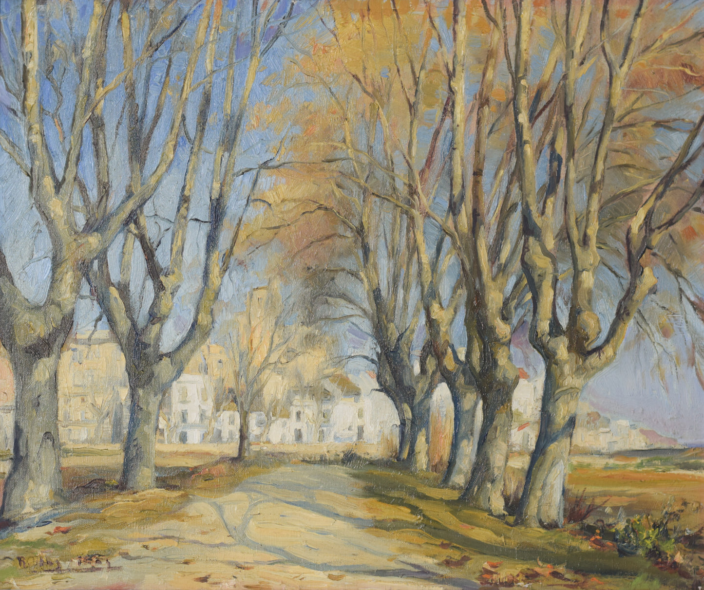 Impressionist Landscape with a Tree-lined Lane