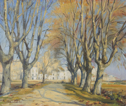 Impressionist Landscape with a Tree-lined Lane