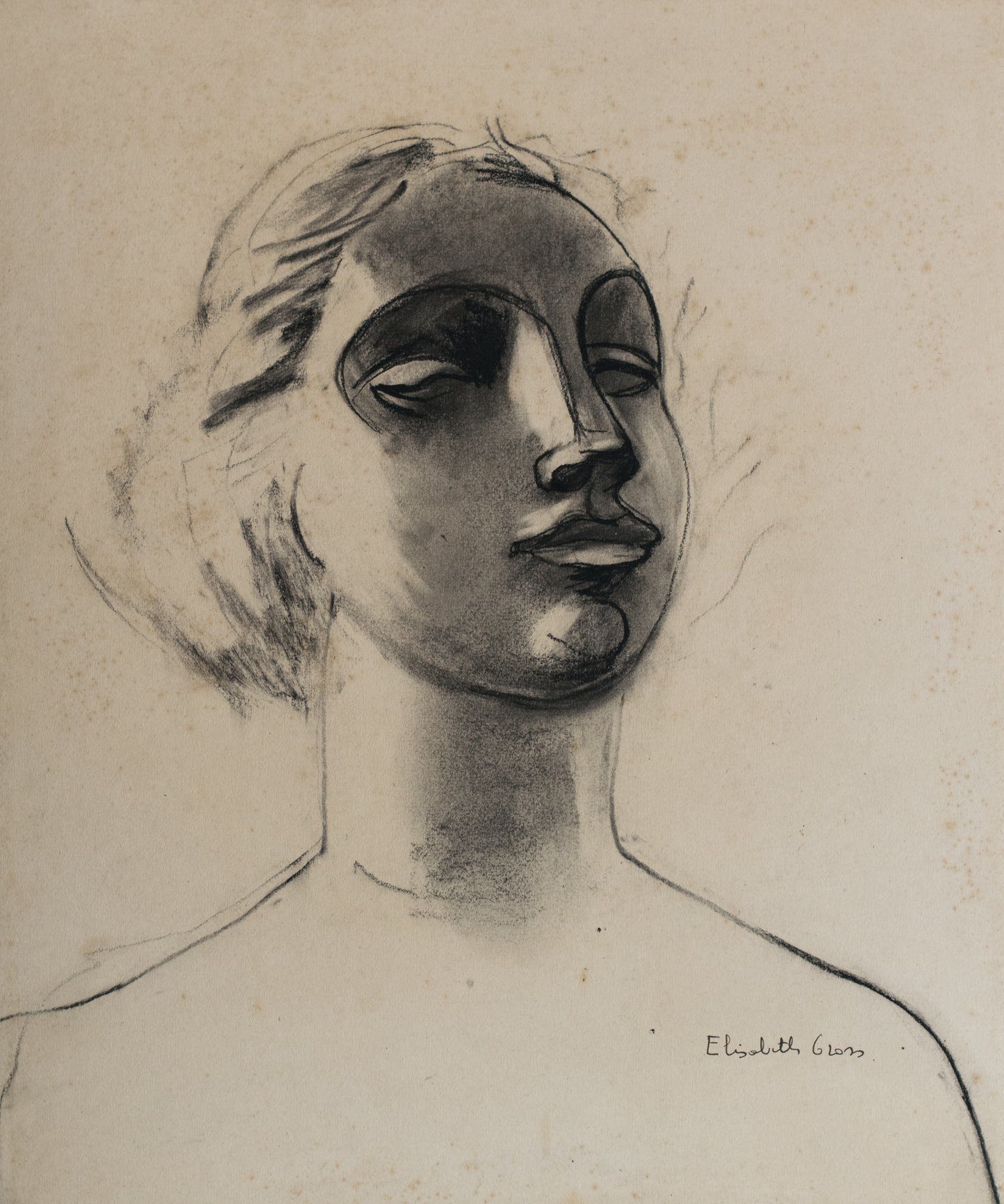 Portrait Drawing of a Woman by Elisabeth Gross
