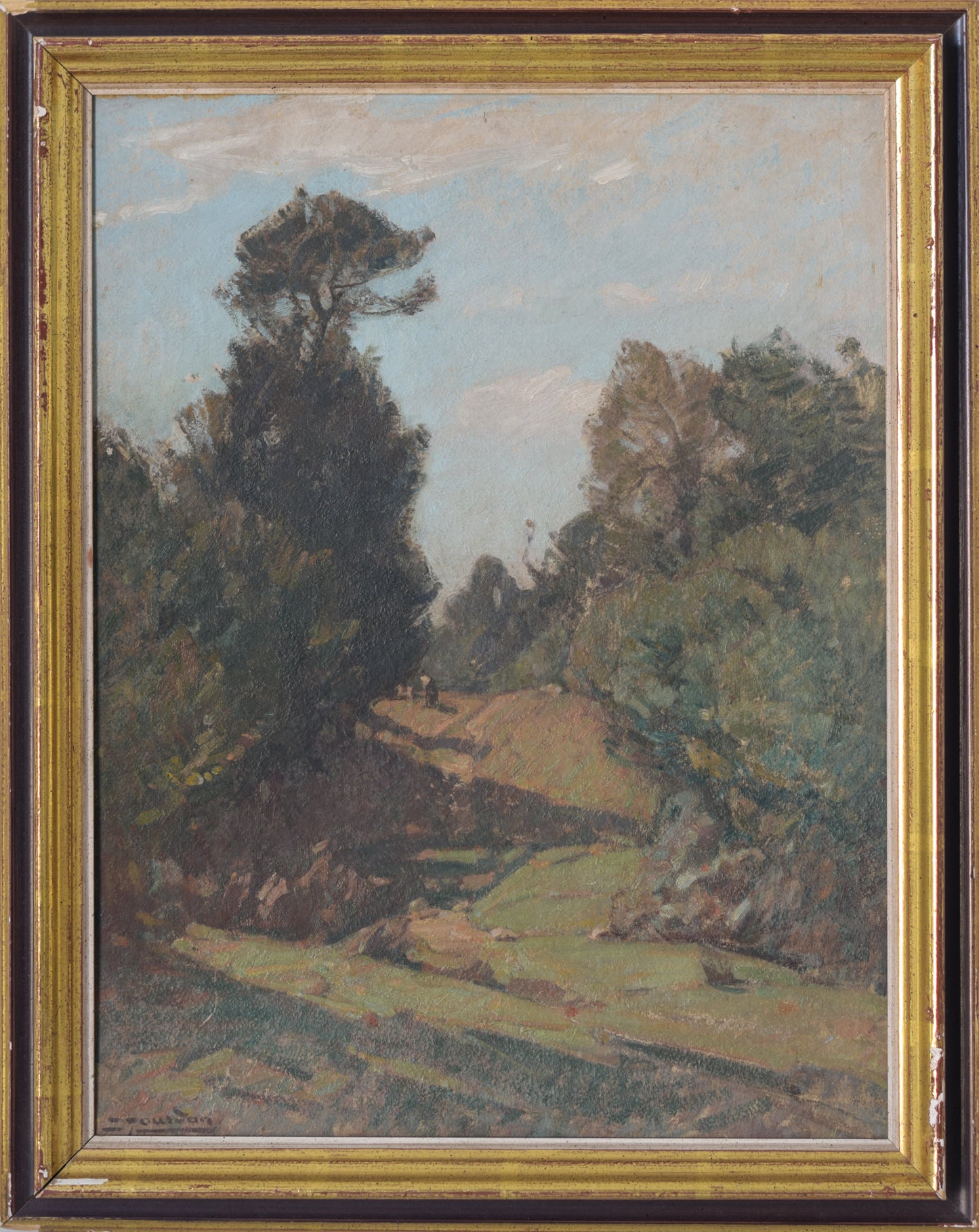 Landscape with Figures by Louis Jourdan_Framed