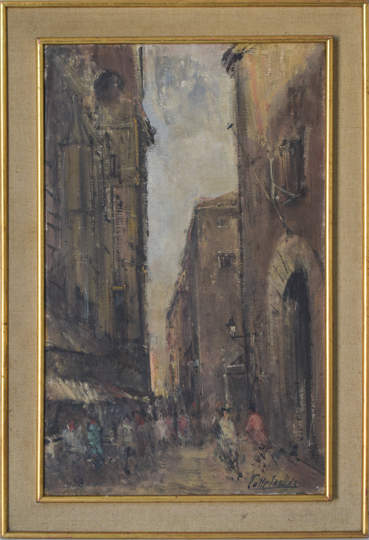 City Scene in Barcelona in an Impressionist Style_Framed