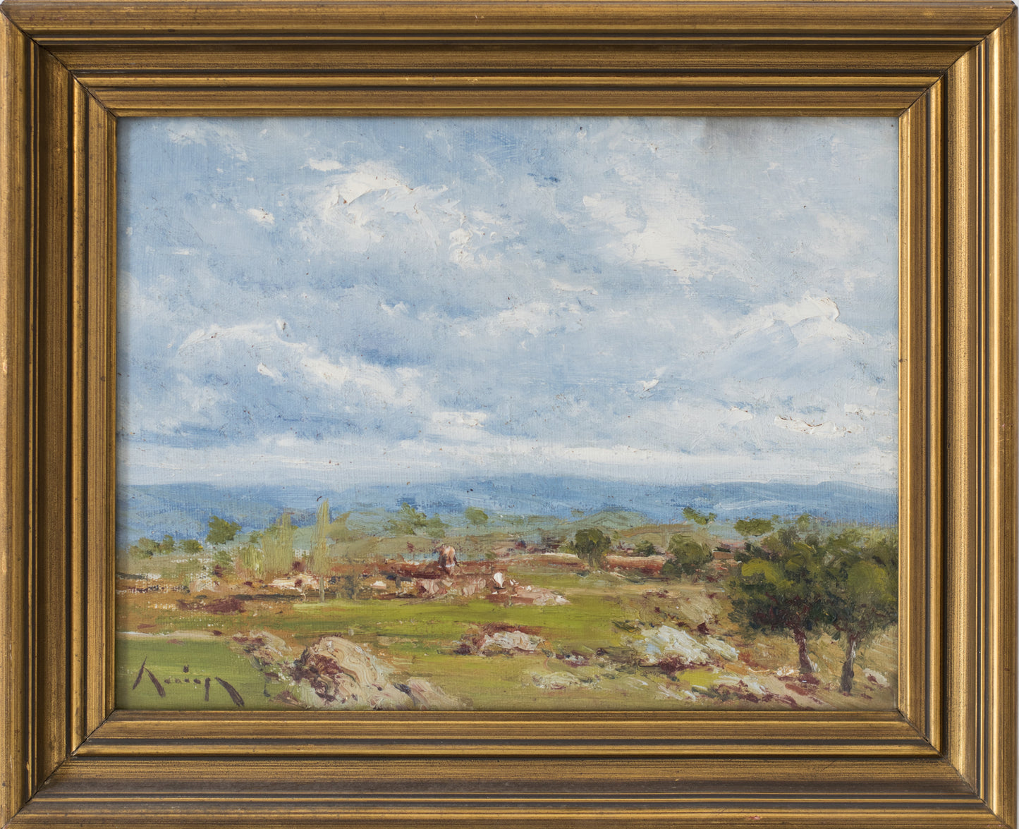 Landscape with a View of Mountains_Framed