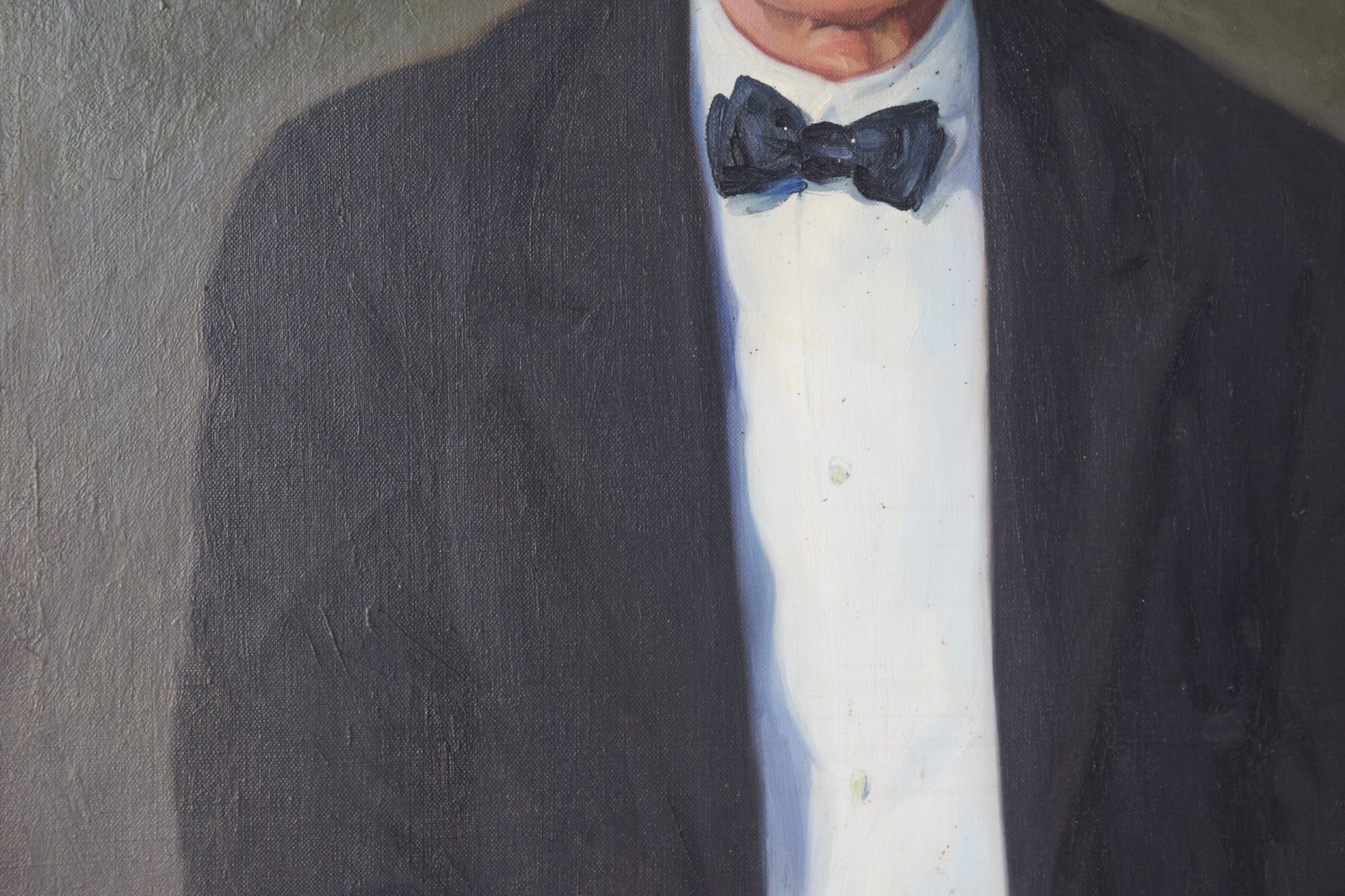 Large Portrait in Oil of an Old Man with Glasses_Detail