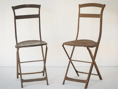 Elegant Antique Pair of French Folding Chairs