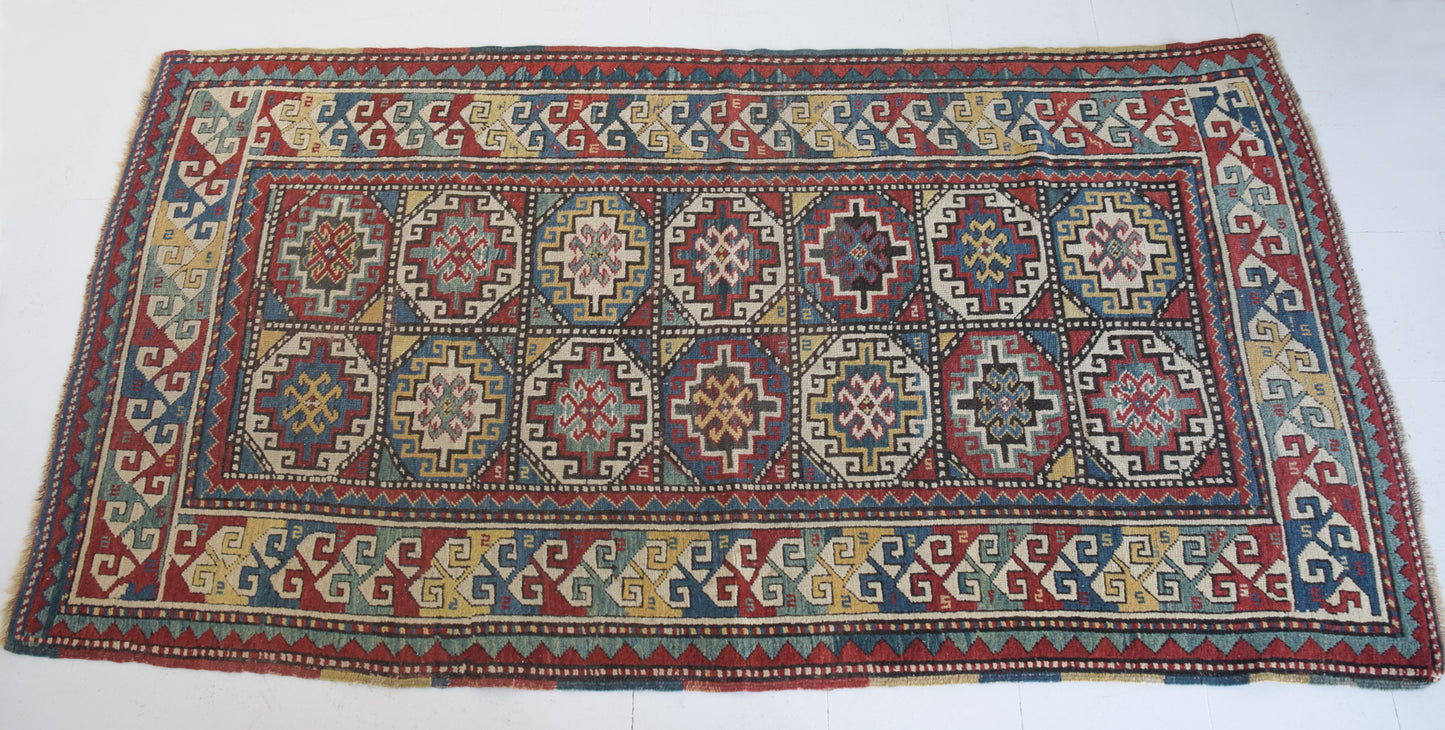 Handmade Antique Large Rug with a Geometric Design