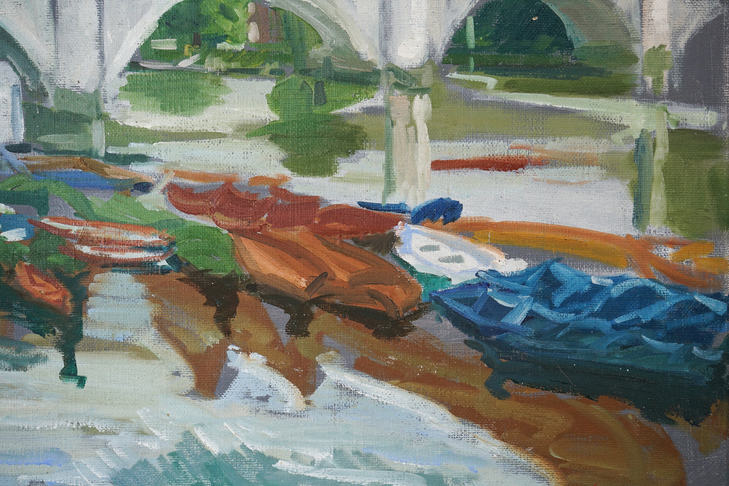 Richmond Bridge and Skiffs - Oil