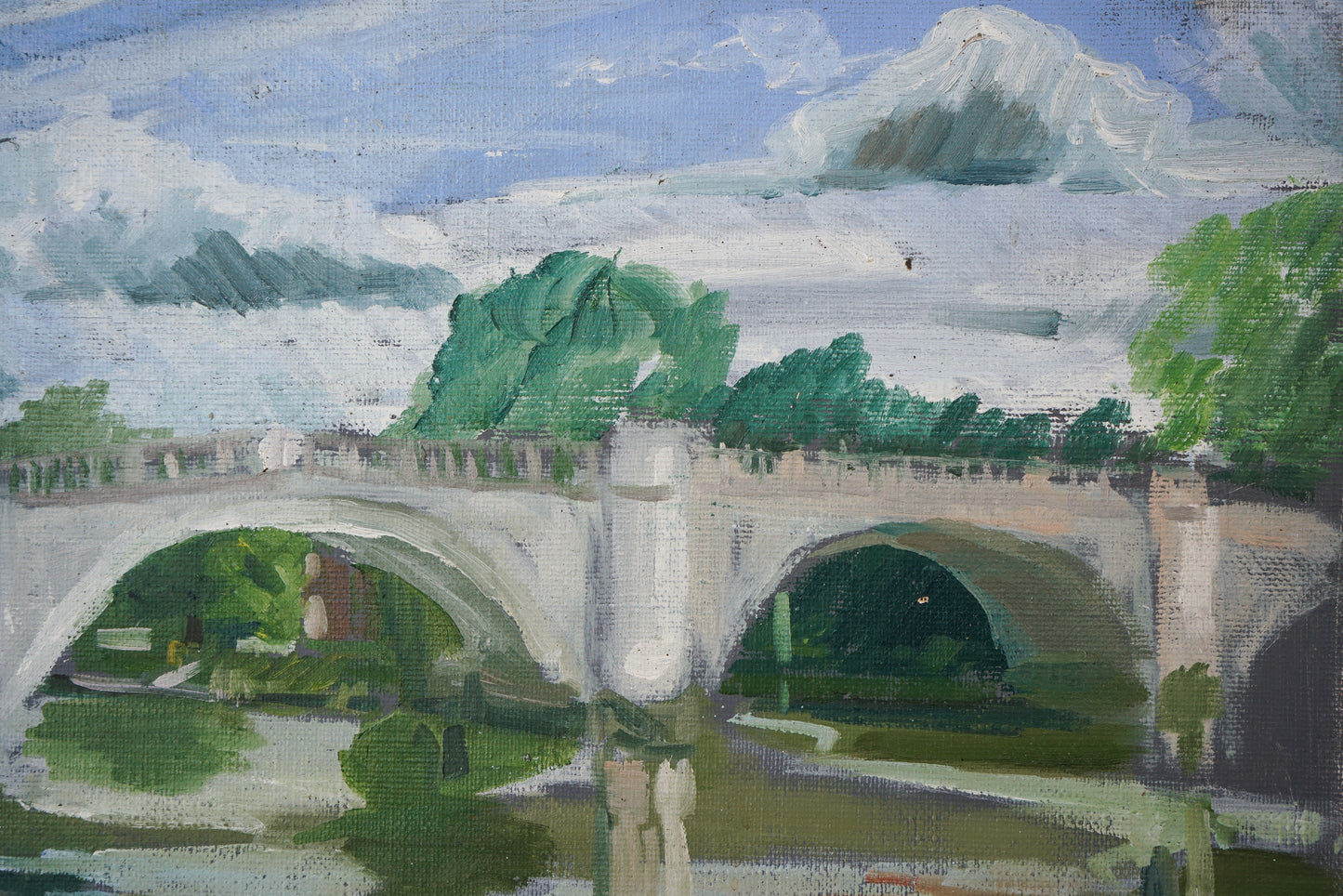 Richmond Bridge and Skiffs - Oil