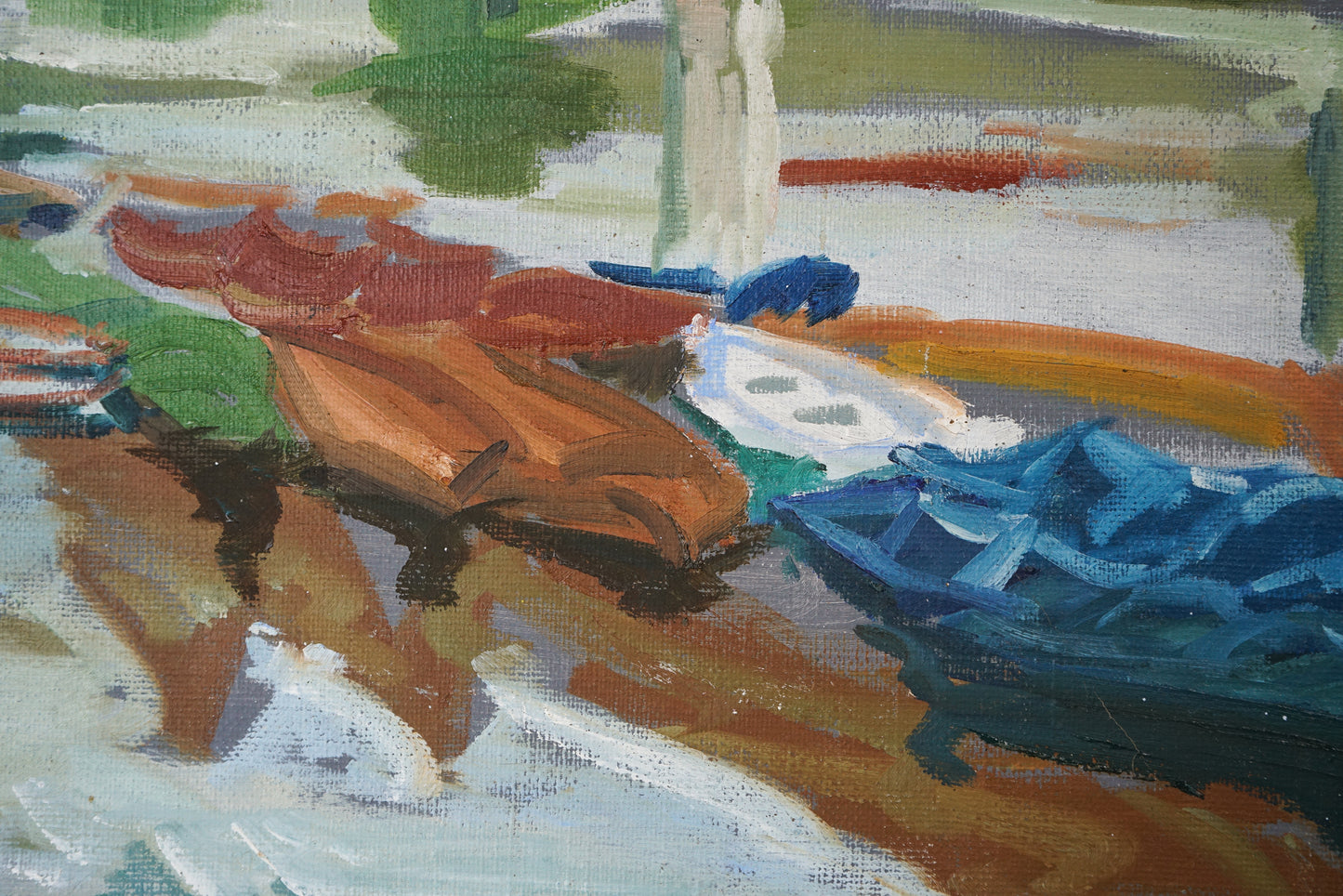 Richmond Bridge and Skiffs - Oil