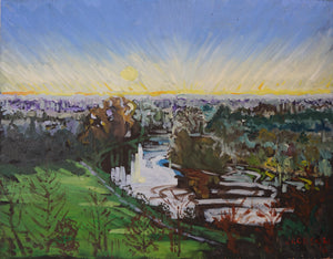 The Roebuck Pub - Richmond - Winter Sunset with Mist - Modern Decorative