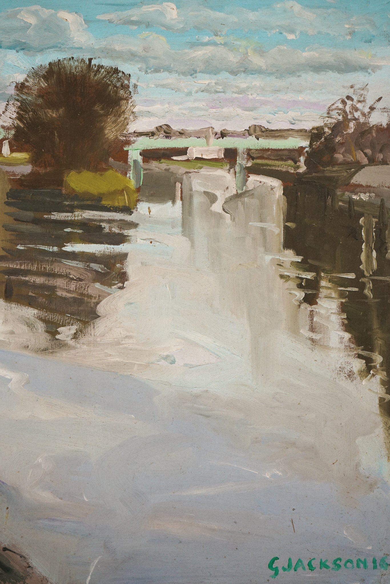 Kew bridge towards the Strand on the Green - En Plein Air Painting