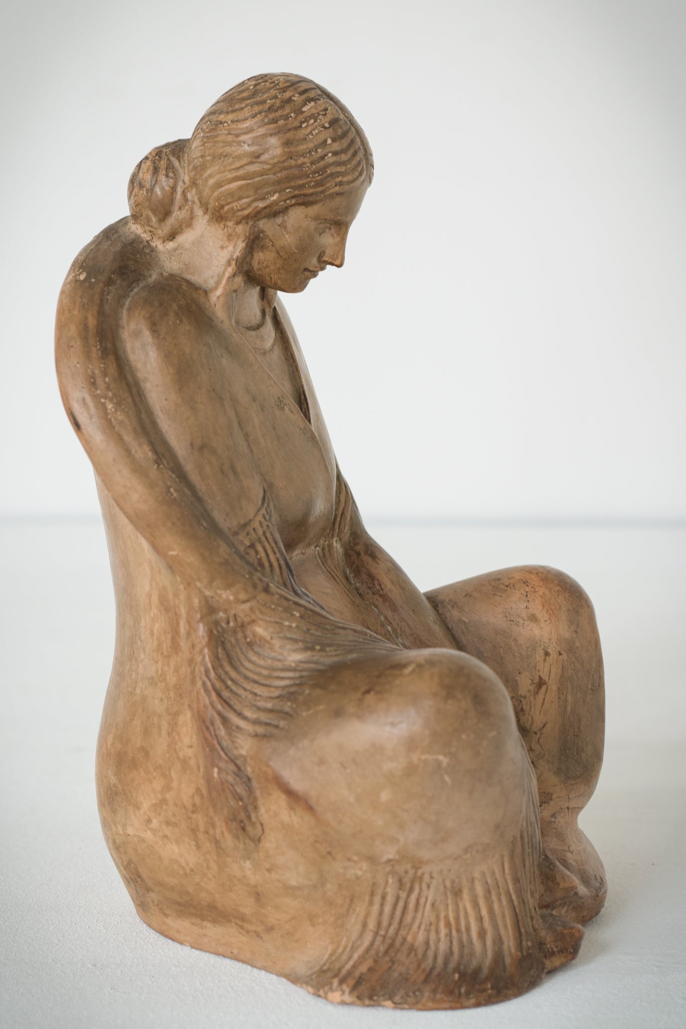 Terracotta Sculpture of A Draped Seated Woman_2