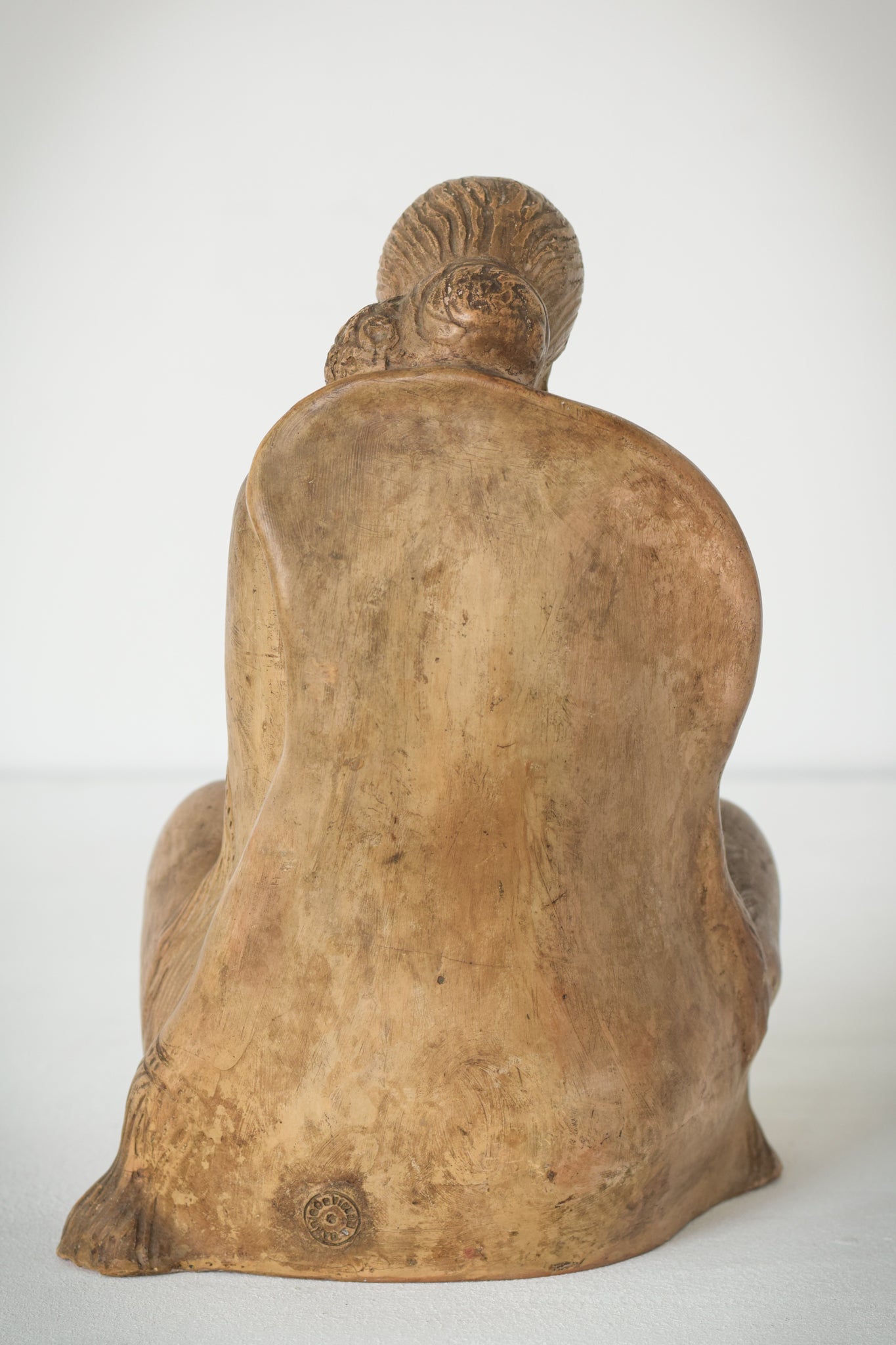 Terracotta Sculpture of A Draped Seated Woman_Back